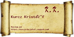Kurcz Kristóf névjegykártya