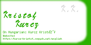 kristof kurcz business card